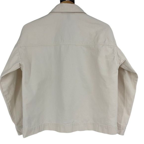 Womens Forever 21 Sz Small Ivory Denim Jacket Light Weight Button 0717 - Picture 2 of 7